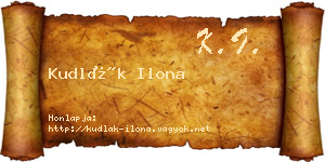 Kudlák Ilona névjegykártya