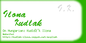 ilona kudlak business card